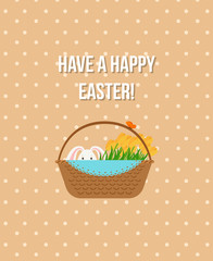 Happy Easter beige greeting card