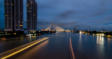 Rama VIII Bridge, Bangkok, Thailand - Stock image