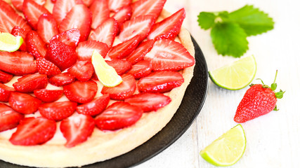 tarte à la fraise et au citron vert 3