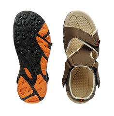Men's Sandal Footwear Top and Sole on White Background