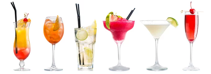 Wall murals Alcohol classic cocktails isolated on white
