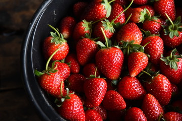 strawberry in bucket for background