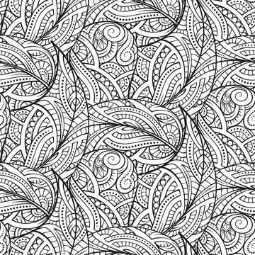 Fantasy decorative ornamental seamless pattern