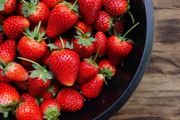 strawberry in bucket for background