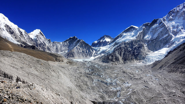 Scene of Himalaya mountain on the way to Everest base camp, Nepal.