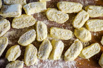 Cooking dumplings with cottage cheese