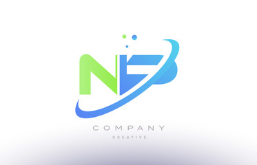 np n p alphabet green blue swoosh letter logo icon design © dragomirescu