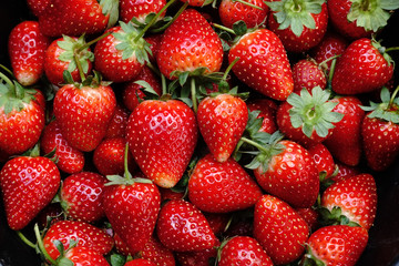 strawberry in bucket for background