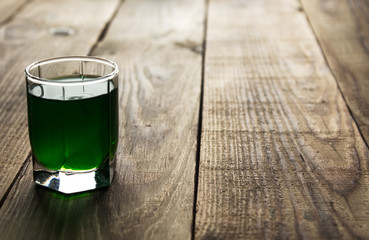green alcohol shot drink