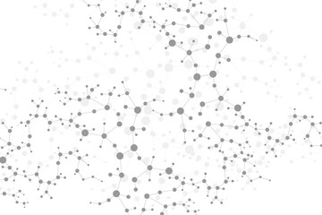 Structure molecule and communication. Dna, atom, neurons. Scientific concept for your design. Connected lines with dots. Medical, technology, chemistry, science background. Vector illustration.
