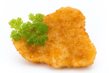 Nugget chiken on the white background.
