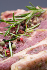 Pork chops, pepper and rosemary marinade.