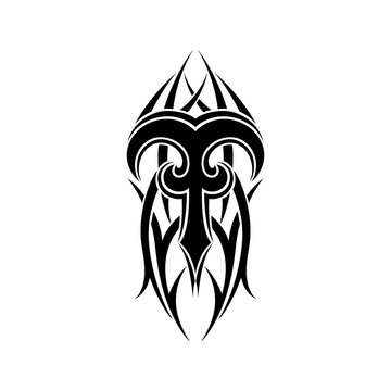 Aries zodiac. Abstract tribal tattoo design.