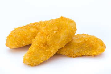 Nugget chiken on the white background.