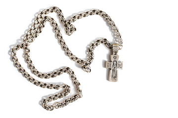 Silver cross with the image of St. Peter