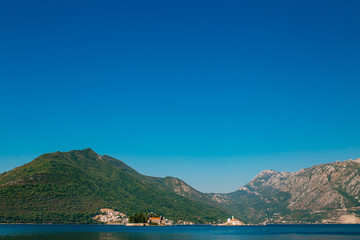 The island of Gospa od Skrpela in the Boko-Kotorsky Gulf near the town of Perast in Montenegro.