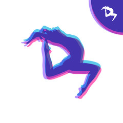 Gymnast. Silhouette of a Dancer. Gymnastics Activities for Icon Health and Fitness Community. Sport Symbol. Vector Illustration.