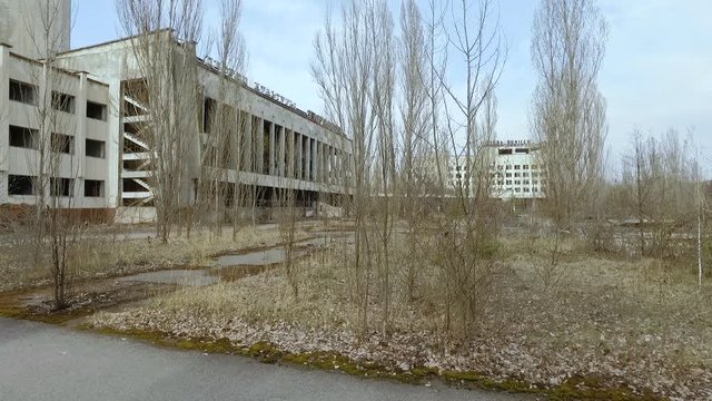 Hotel Polesie. The ghost town of Pripyat. Ukraine, April 2017