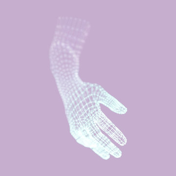Human Arm. Hand Model. 3d Covering Skin. Vector Illustration.