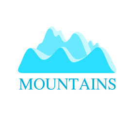 Logo with Mountains in blue color