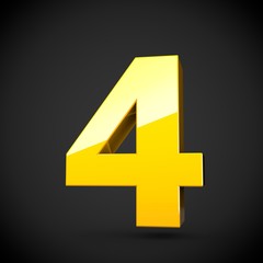 Fototapeta premium Glossy yellow paint number 4 with softbox reflection