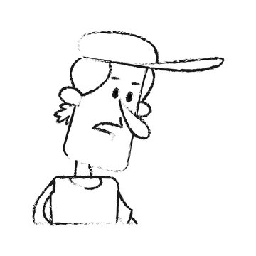 man with baseball hat cartoon icon image vector illustration design 