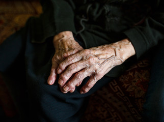 Hands of old woman