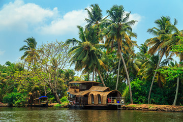 Houseboat on the canals of Alleppey.