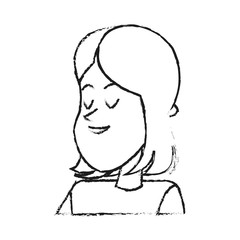 relaxed young woman with short hair cartoon icon image vector illustration design 