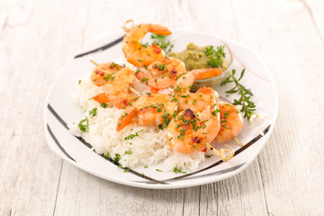 fried shrimp with rice
