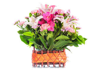 Bunch flowers isolated on white background