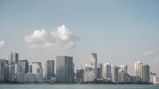 Time lapse of the skyline of the city of Miami at a daytime