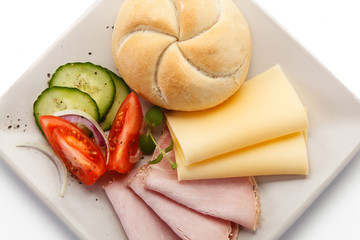 Breakfast - ham and cheese sandwich