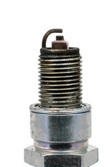 Details of an old used spark plug.