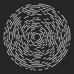 Starburst or Sunburst Abstract Design Element. Vector illustration on black.