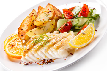 Fried fish with potatoes