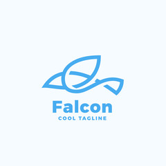Line Style Falcon Symbol. Abstract Vector Icon, Sign or Logo Template.