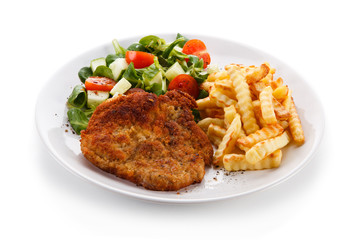 Fried pork chop with potatoes