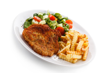 Fried pork chop with potatoes