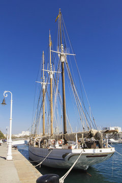 Three-masted sailboat