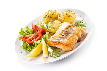 Fried fish with potatoes