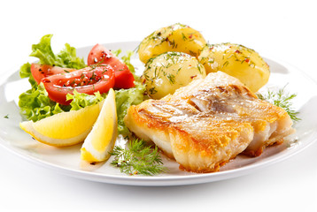Fried fish with potatoes