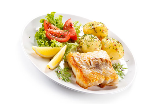 Fried fish with potatoes