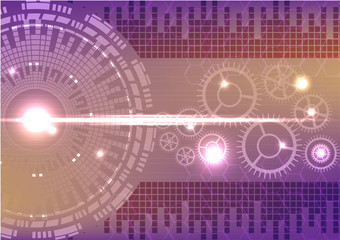 Abstract vector gear wheel digital technology and engineering concept  background