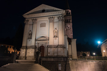 The town of Tricesimo (Udine) at night.