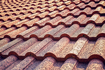 Roof tiles closeup