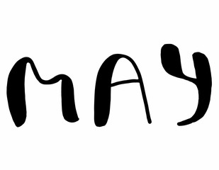 Hand painted word may in vector graphic