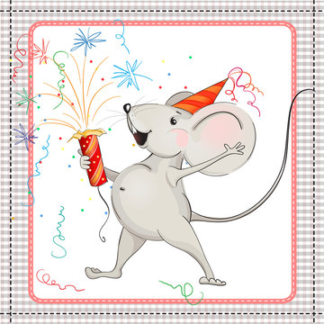 Little mouse and fireworks