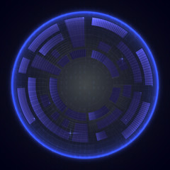 Abstraction digital blue with lights vector background