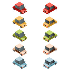 Set of isometric car icons2